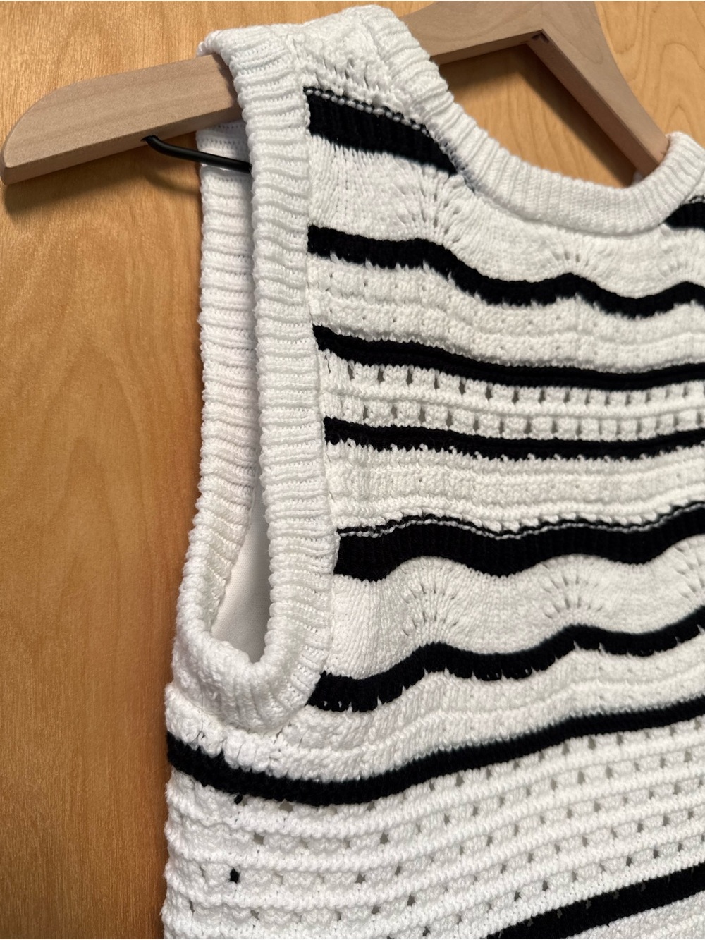 XS House of Harlow Black & White Striped Crochet Crop Tank Coord Set Available